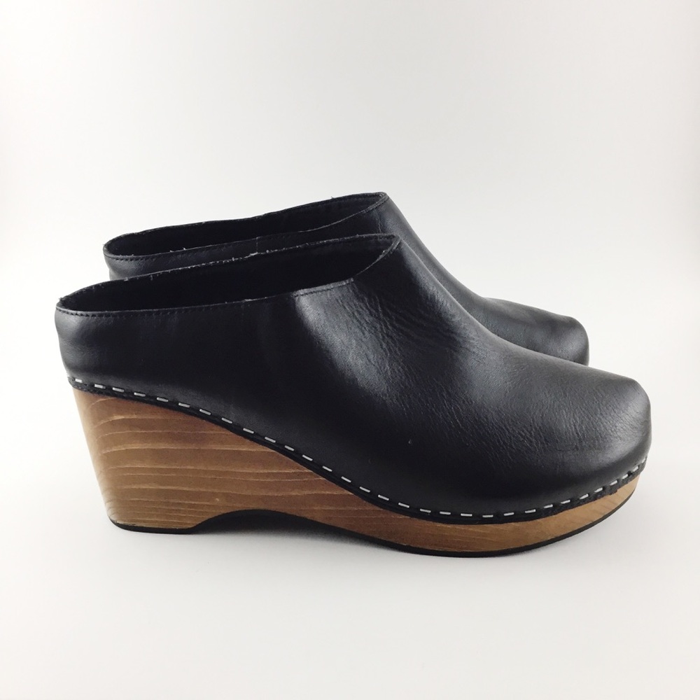 Kelsi Dagger Brooklyn Joval Black Leather Mules